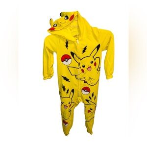 Pokémon Pikachu Hooded Warm Pajama One Piece Cozy Cute Costume UNISEX CHILD 6/7